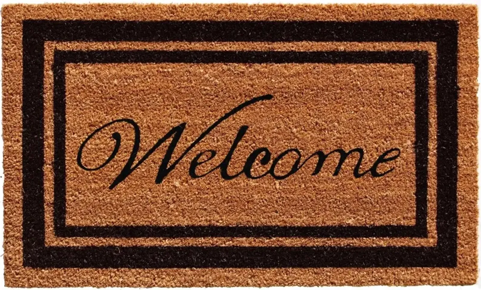 Black Border Welcome Doormat