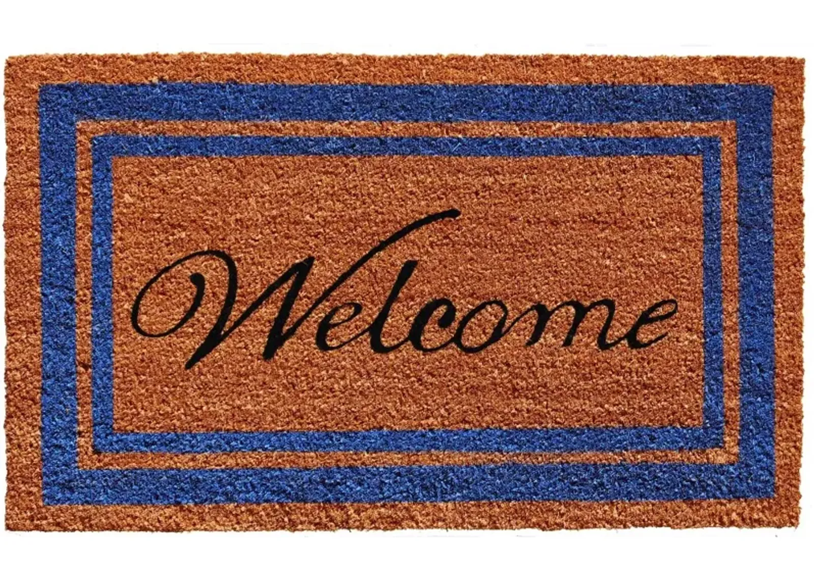 Blue Border Welcome Doormat