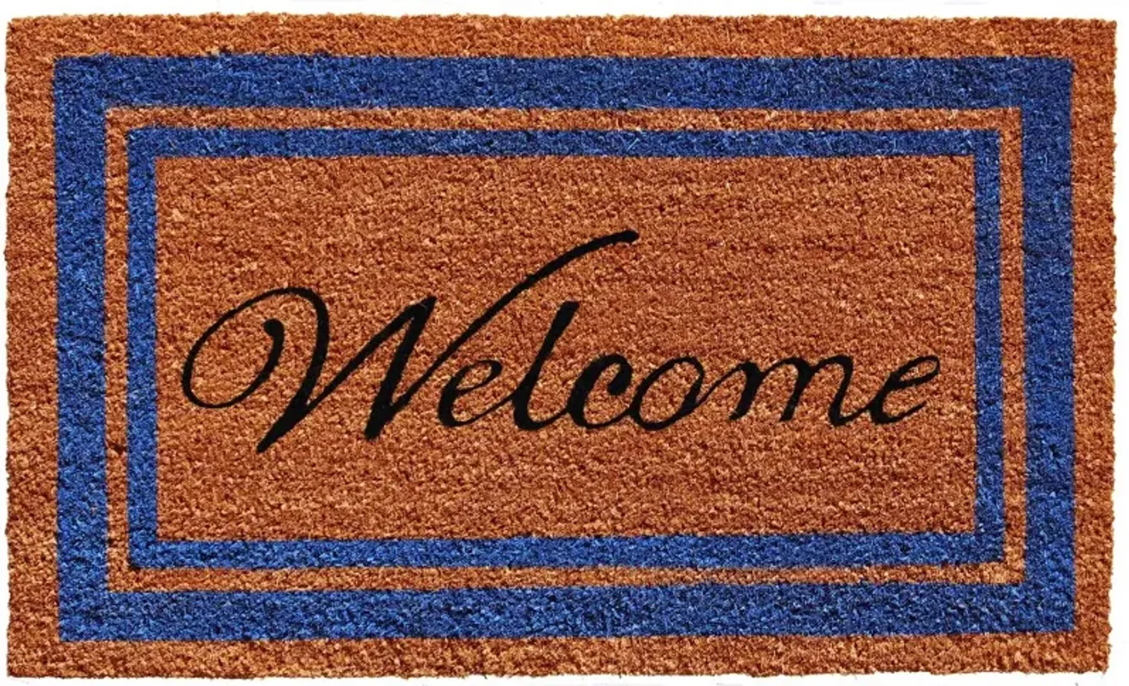 Blue Border Welcome Doormat