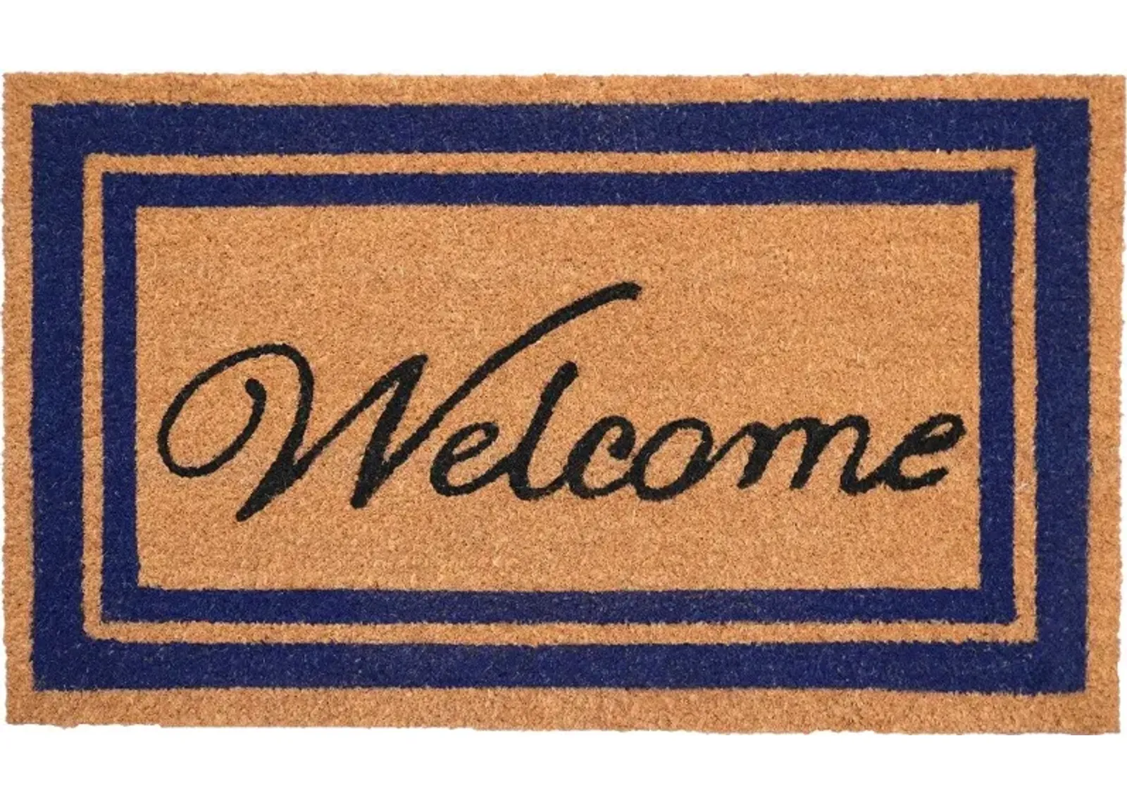 Navy Border Welcome Doormat