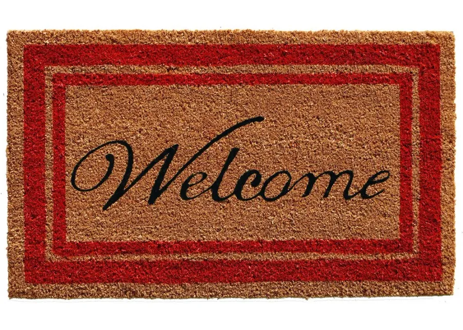 Red Border Welcome Doormat