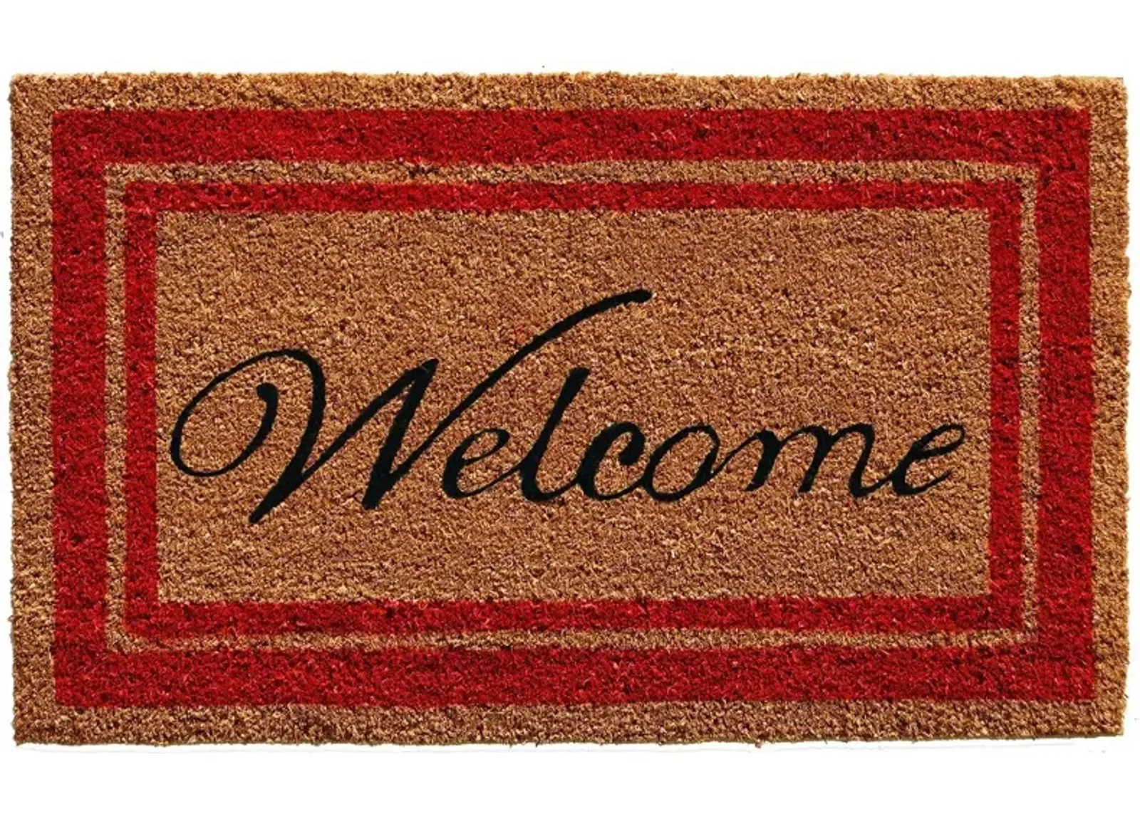 Red Border Welcome Doormat