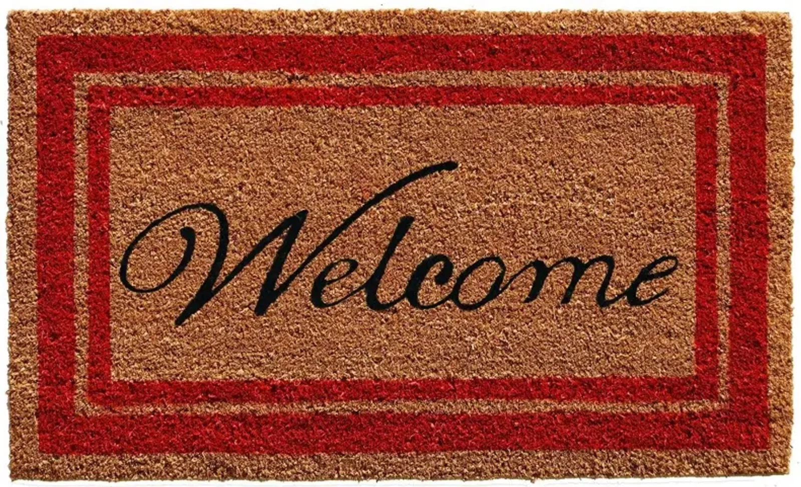 Red Border Welcome Doormat