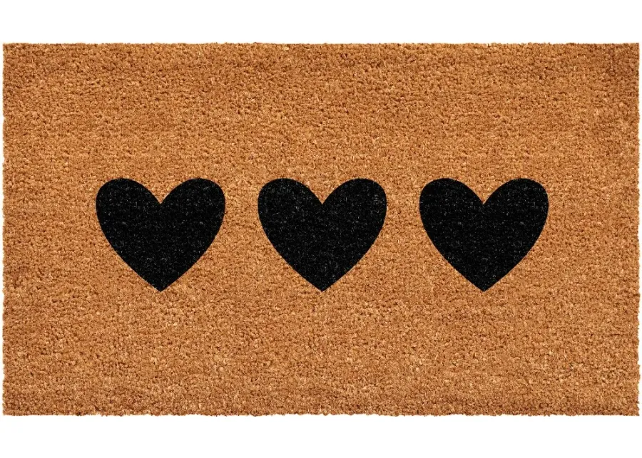 Trio Hearts Doormat