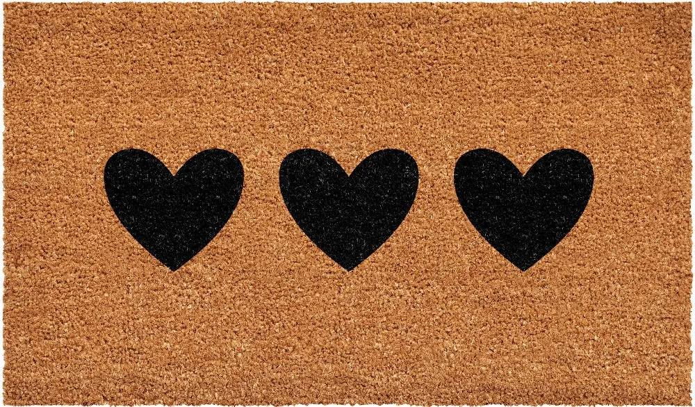 Trio Hearts Doormat