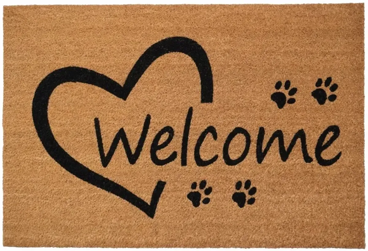 Open Heart Paws Doormat