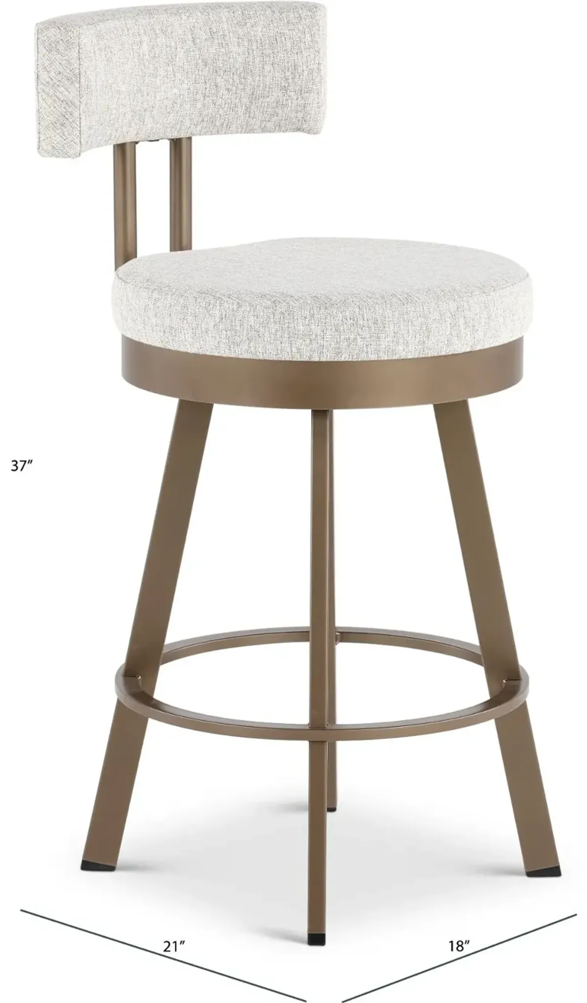 Barry Brown and Bronze Swivel Counter Height Stool