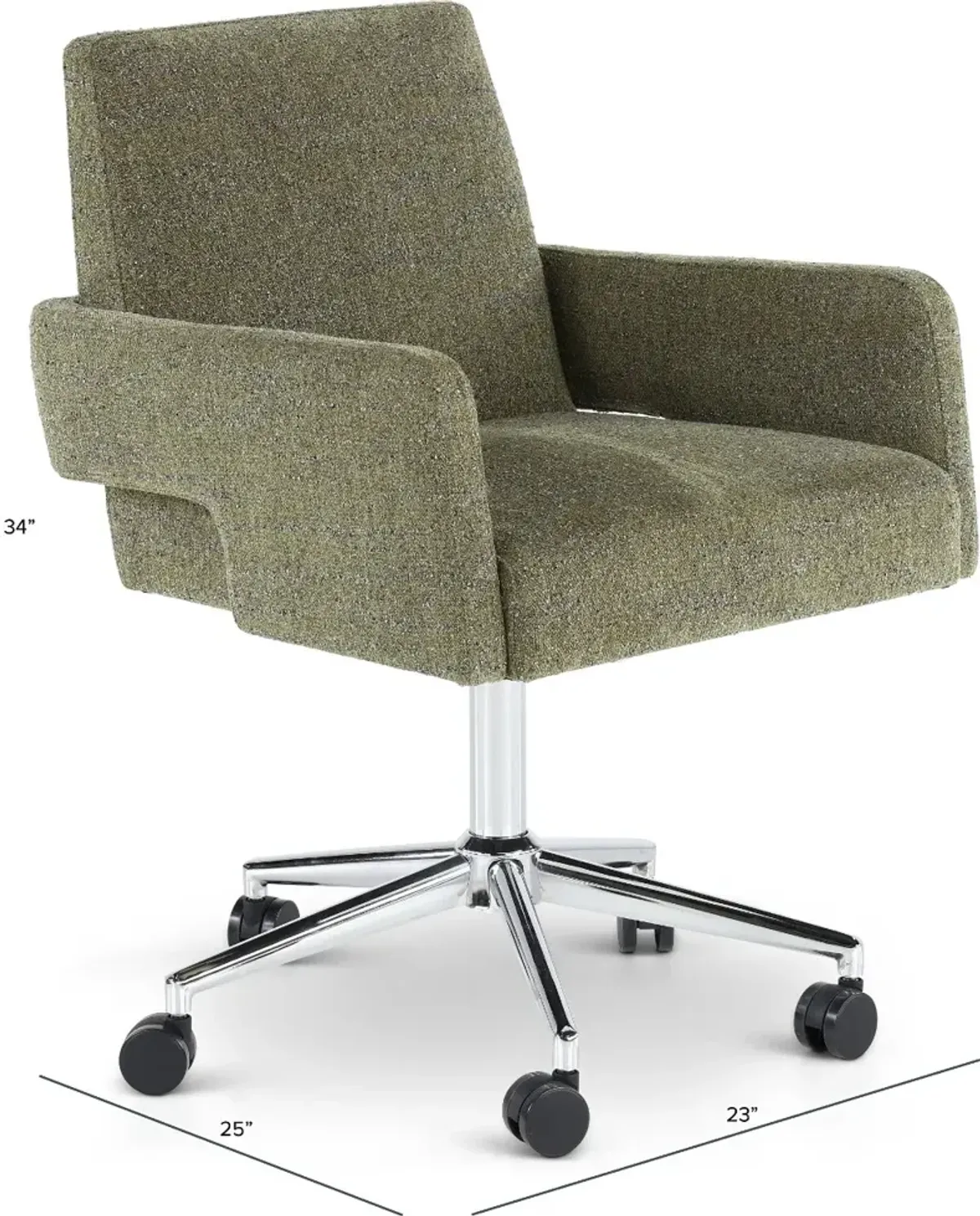 Copley Mellow Forest Green Caster Office Chair