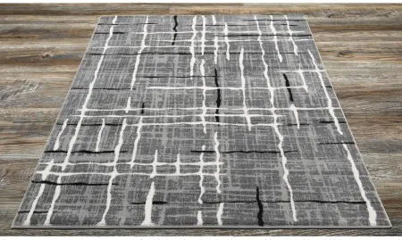 Aden 5 x 8 Gray Lined Area Rug