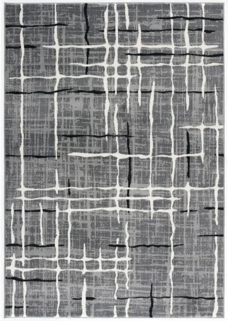 Aden 5 x 8 Gray Lined Area Rug