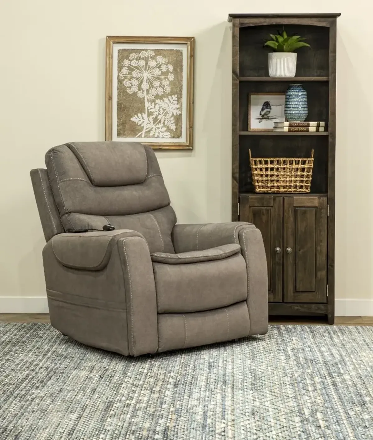 Arula Elephant Gray Power Lift Recliner