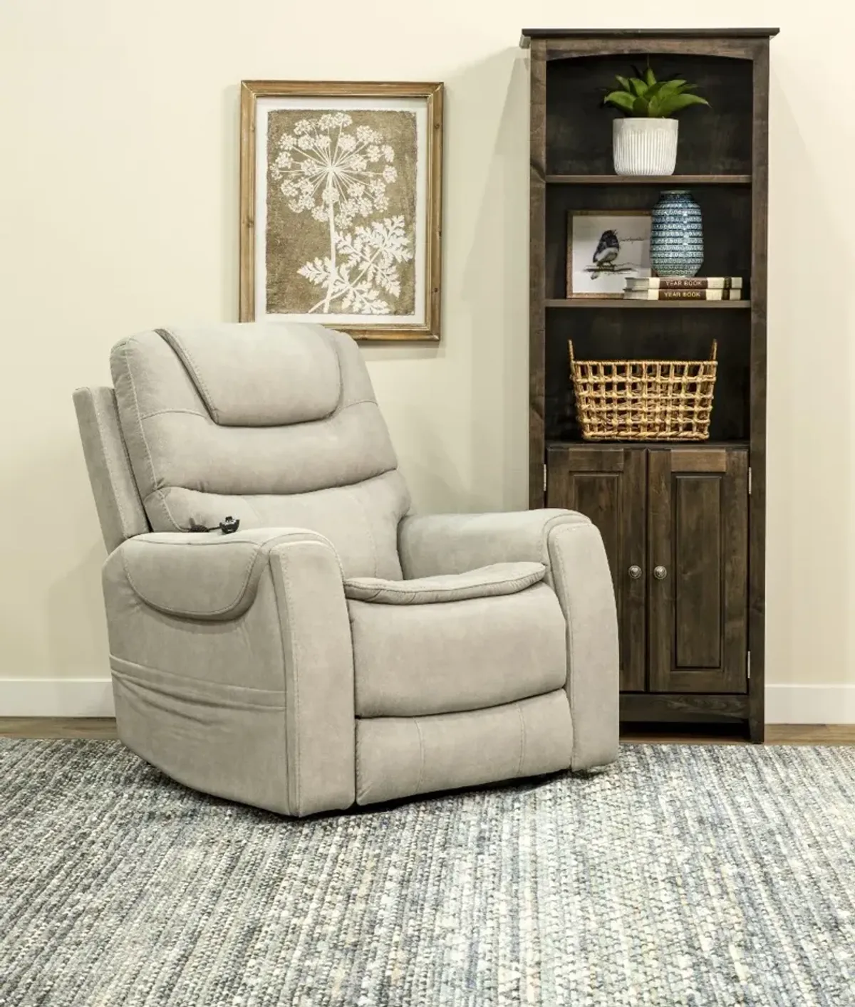 Arula Dove Gray Power Lift Recliner