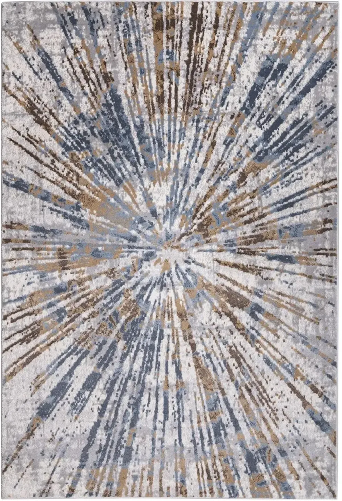 Abington 5 x 8 Abstract Blue Beige Area Rug