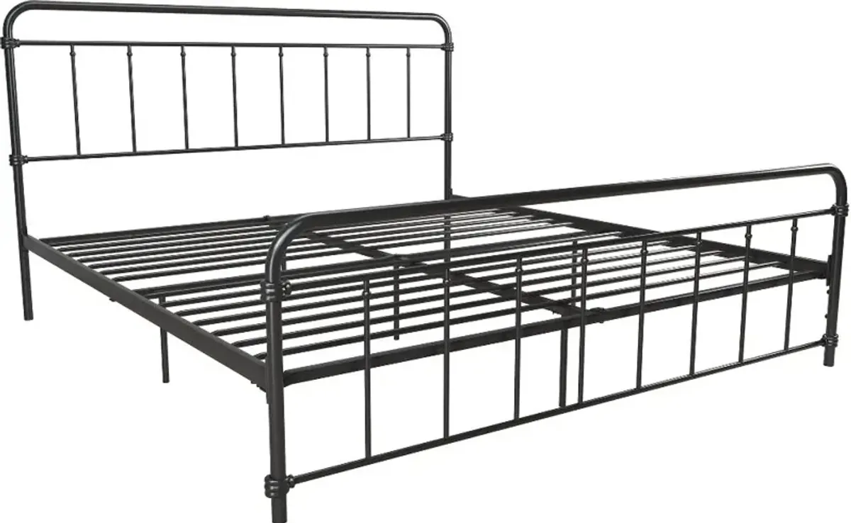 Wallace Black Metal King Platform Bed