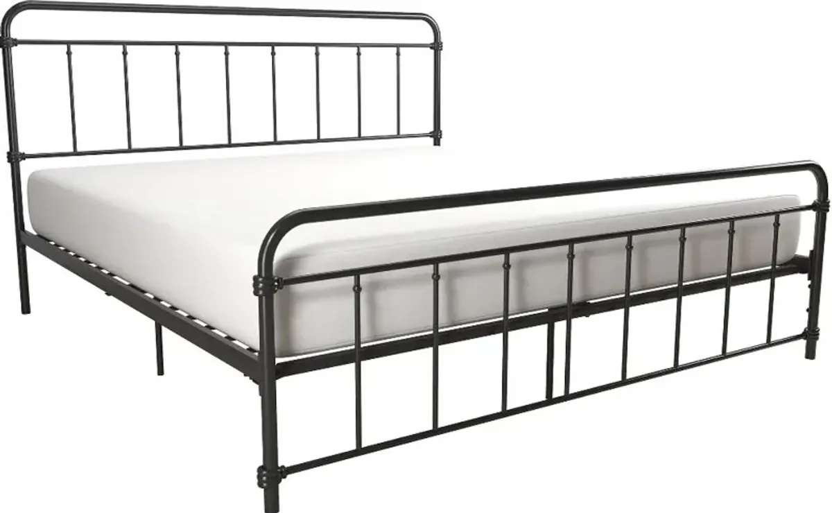 Wallace Black Metal King Platform Bed