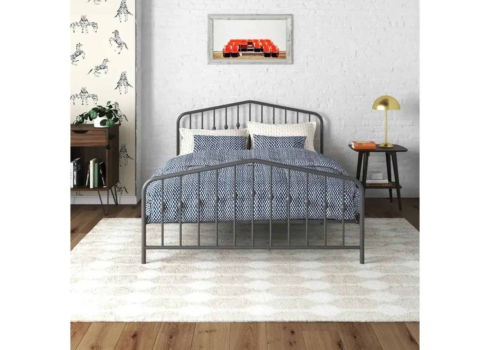 Bushwick Gray Queen Metal Platform Bed