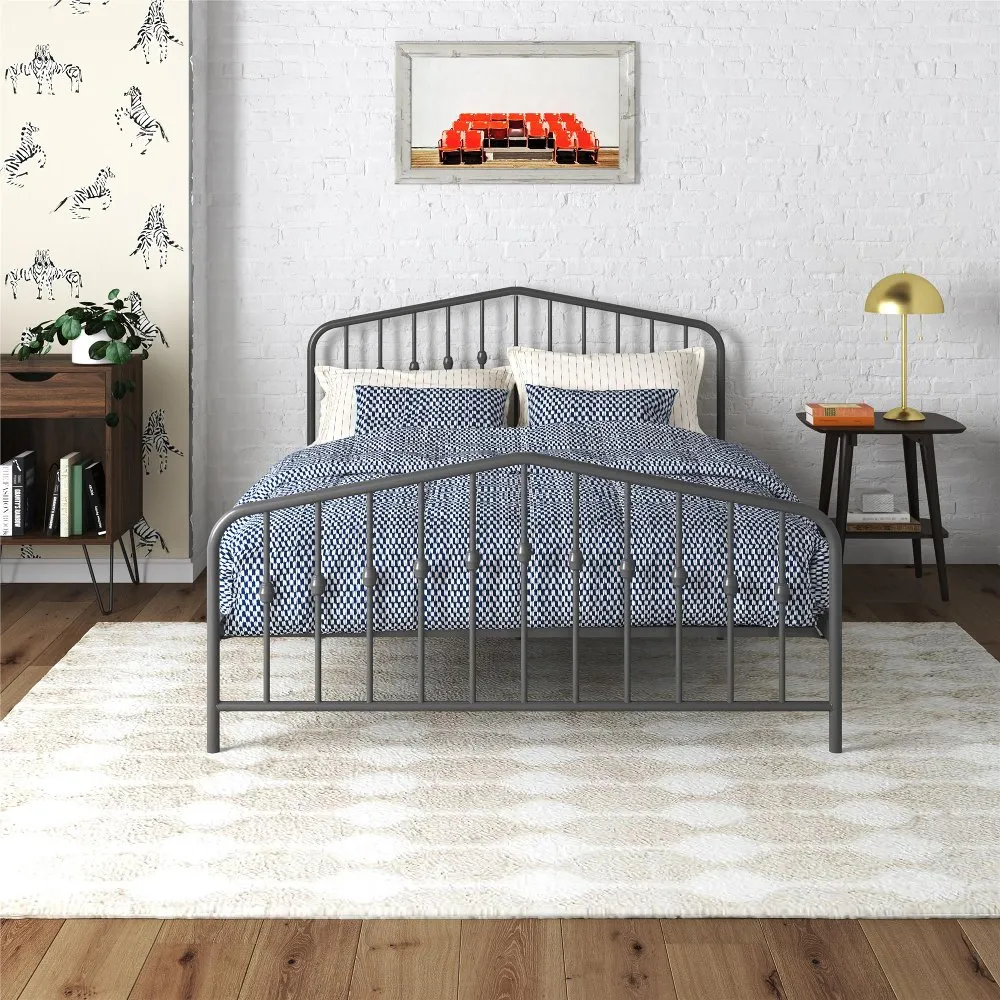 Bushwick Gray Queen Metal Platform Bed