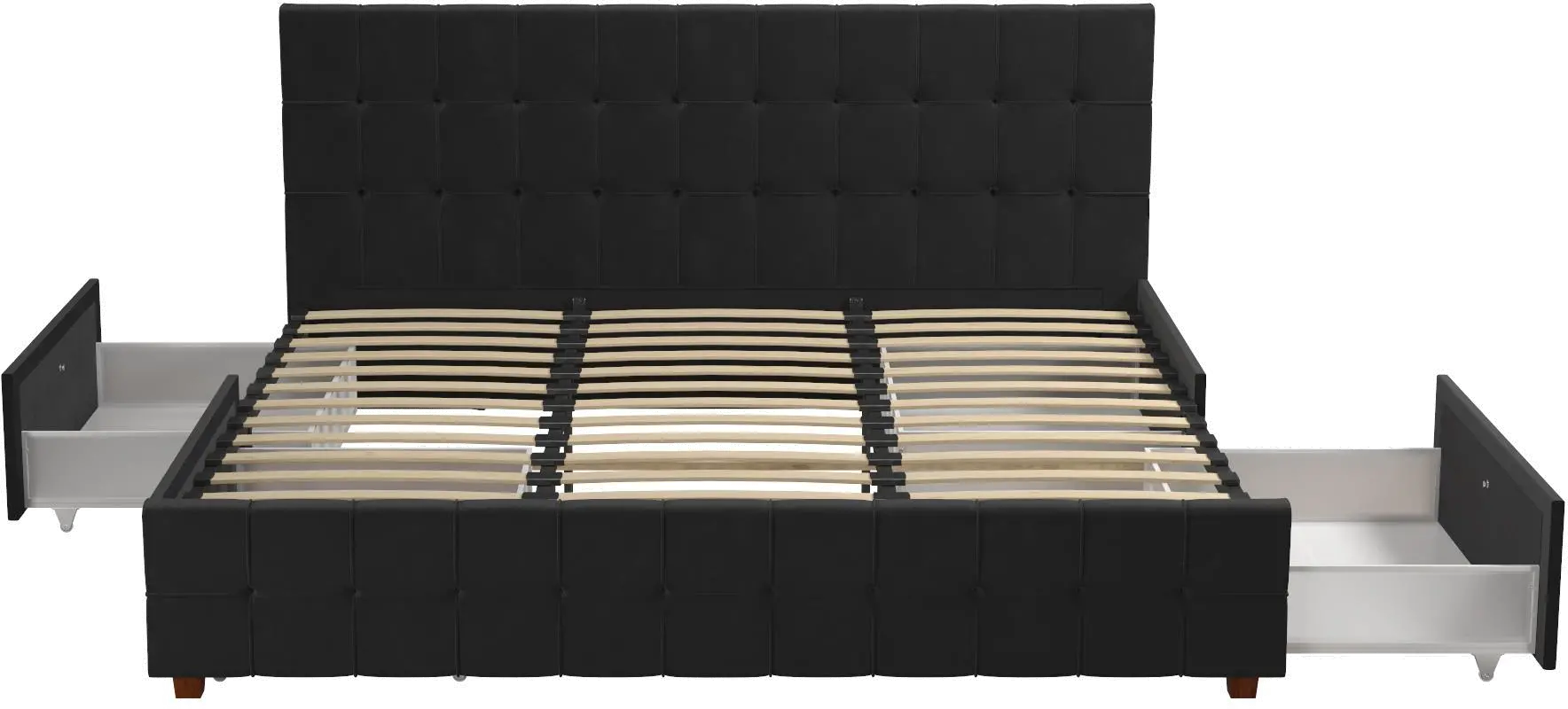 Elizabeth Black King Upholstered Bed with Storage