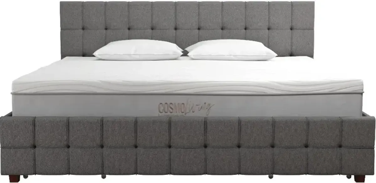 Elizabeth Gray King Upholstered Bed with Storage