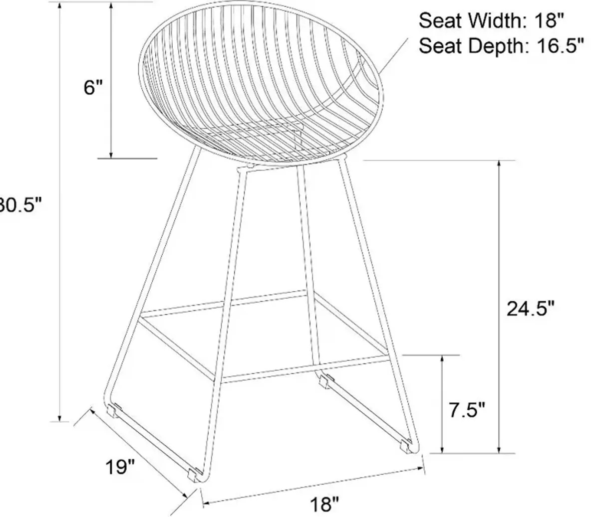 Ellis Brass Metal Counter Height Stool