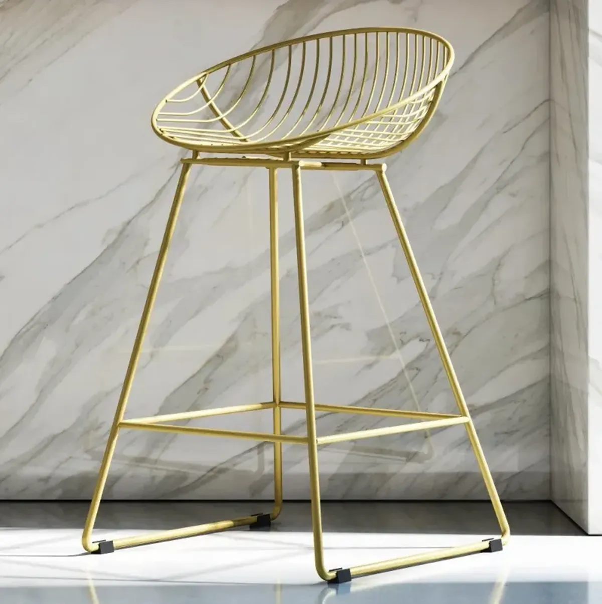 Ellis Brass Metal Counter Height Stool