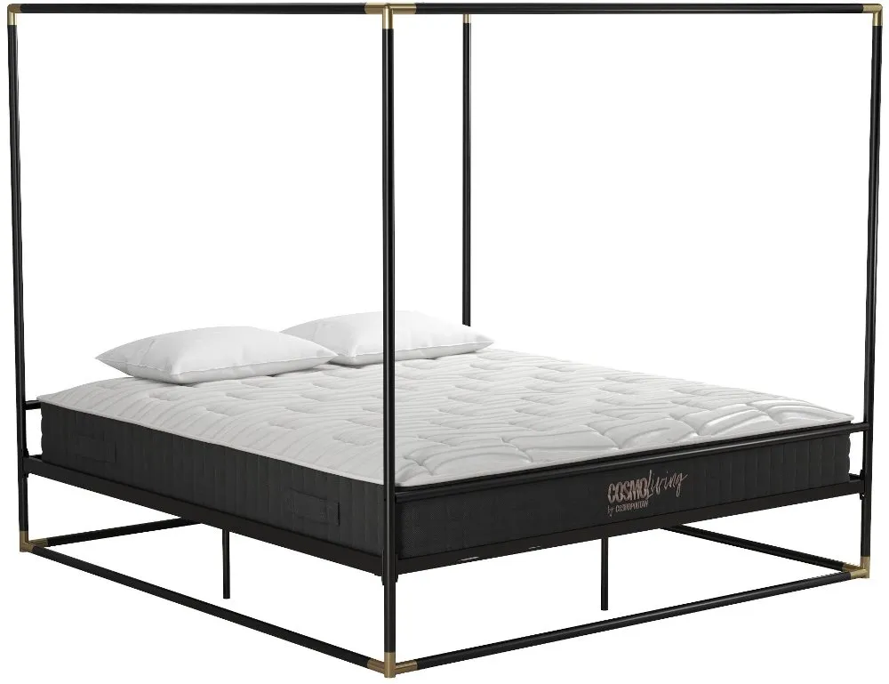 Celeste Canopy Black and Gold King Canopy Bed