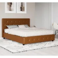 Dana Camel Upholstered King Platform Bed