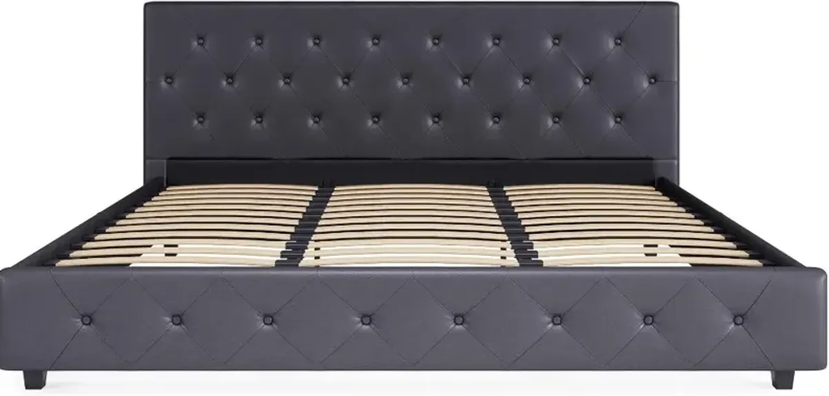 Dana Gray Upholstered King Platform Bed