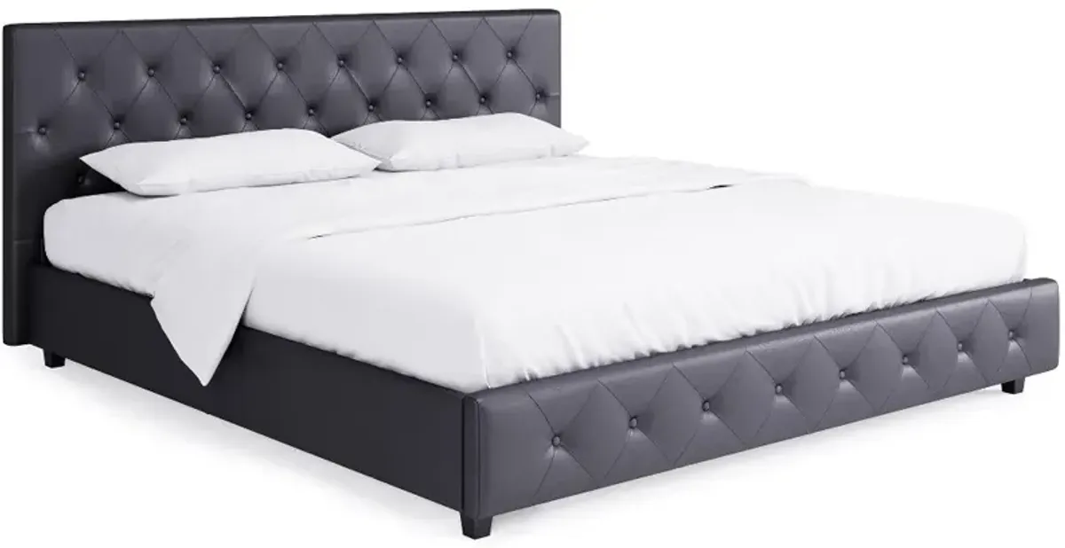 Dana Gray Upholstered King Platform Bed