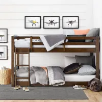 Sierra Brown Low Twin-over-Twin Convertible Bunk Bed
