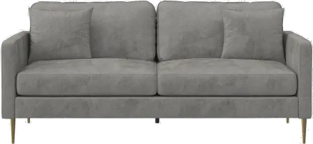Highland Gray Velvet Sofa