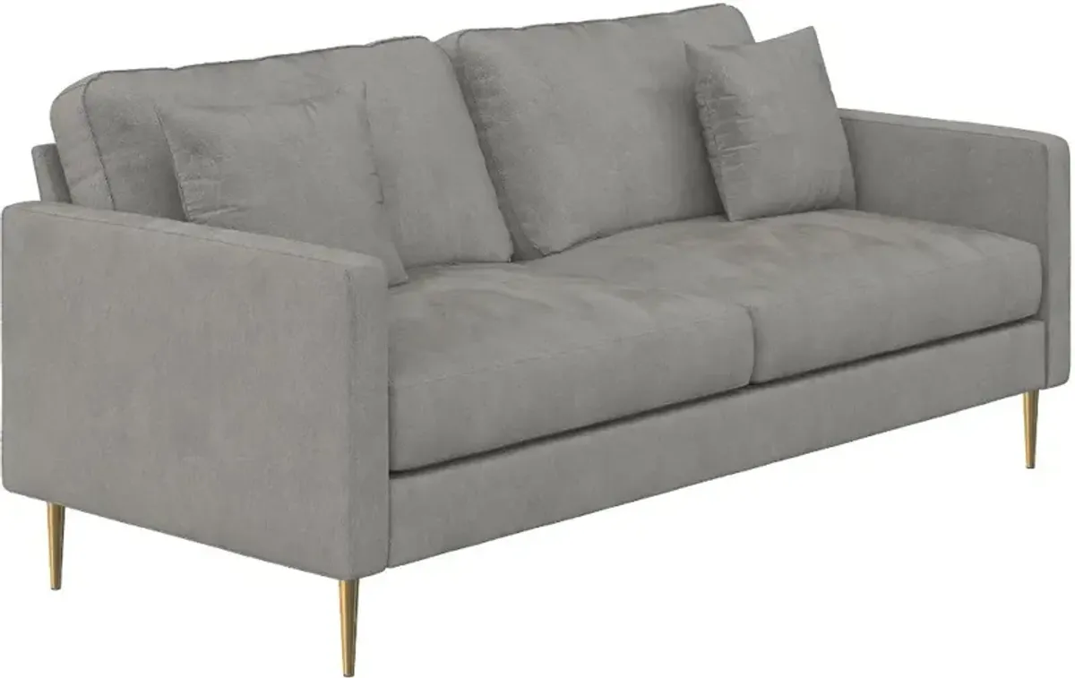 Highland Gray Velvet Sofa