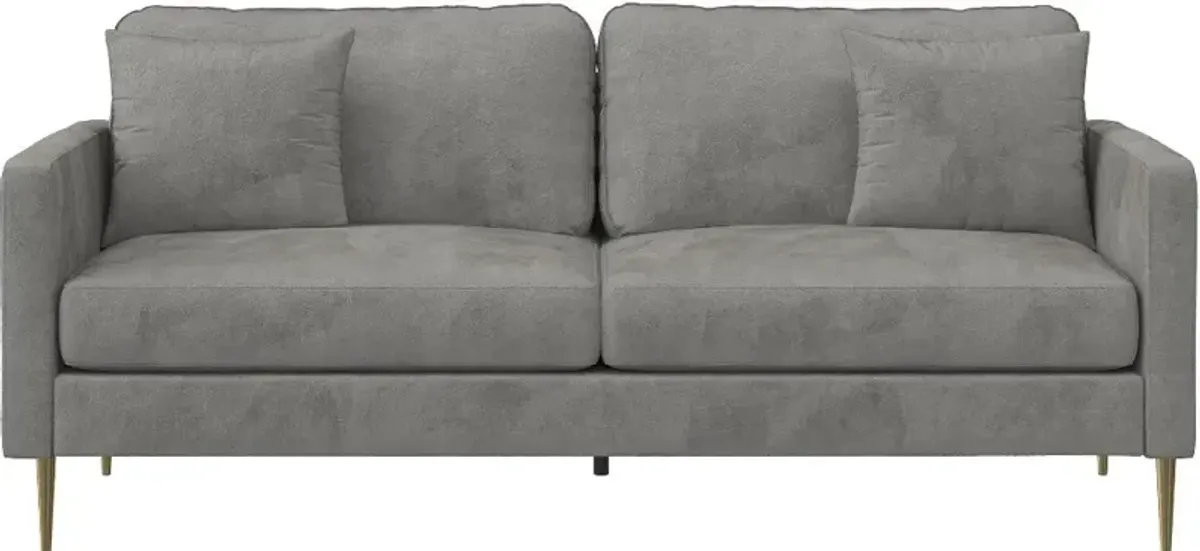 Highland Gray Velvet Sofa