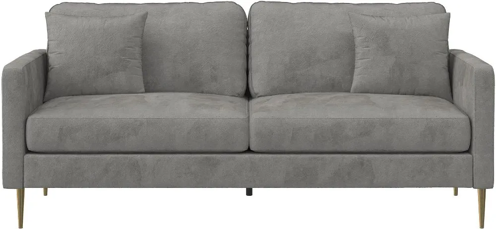 Highland Gray Velvet Sofa