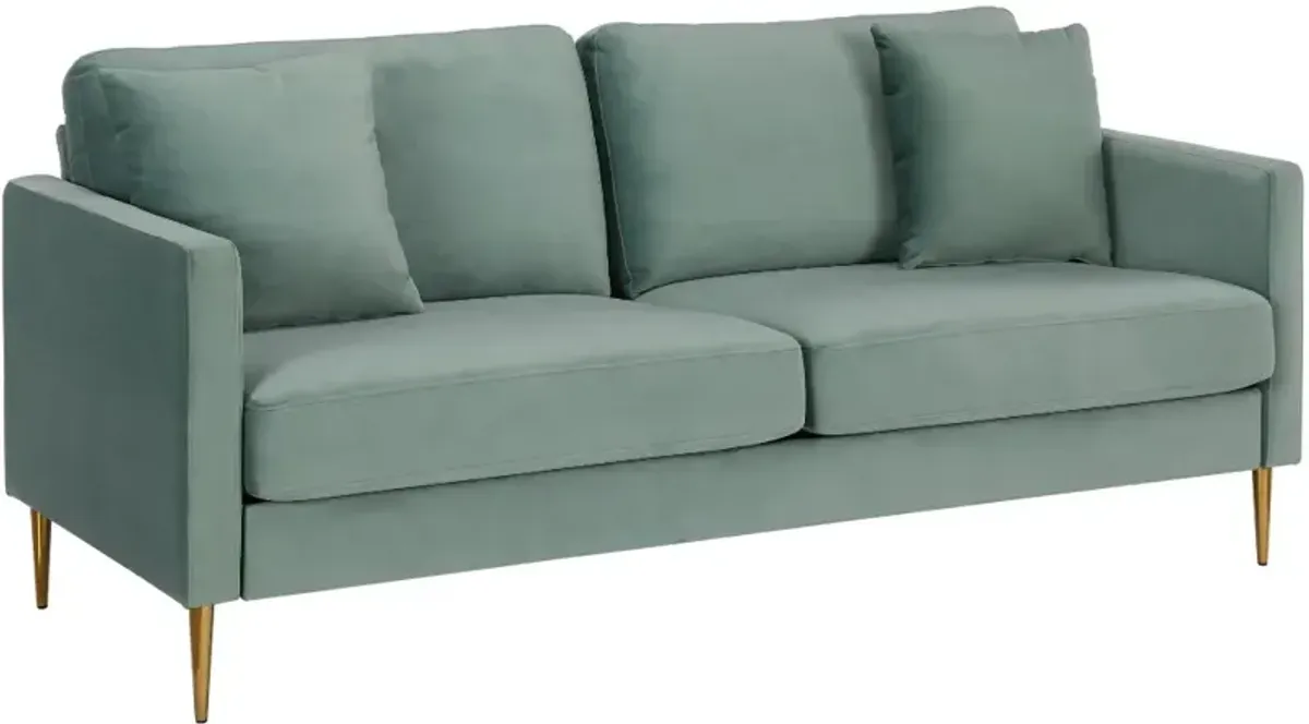 Highland Green Velvet Sofa