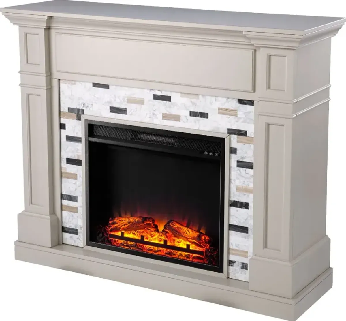 Birkover Gray & Marble Electric Fireplace