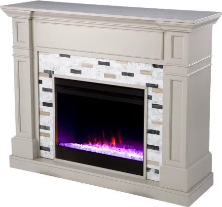 Birkover Gray & Marble Color Changing Electric Fireplace