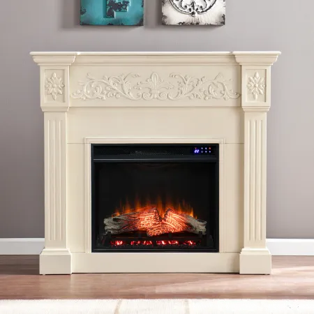Calvert Ivory Touch Screen Electric Fireplace