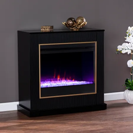 Crittenly Black Color Changing Electric Fireplace
