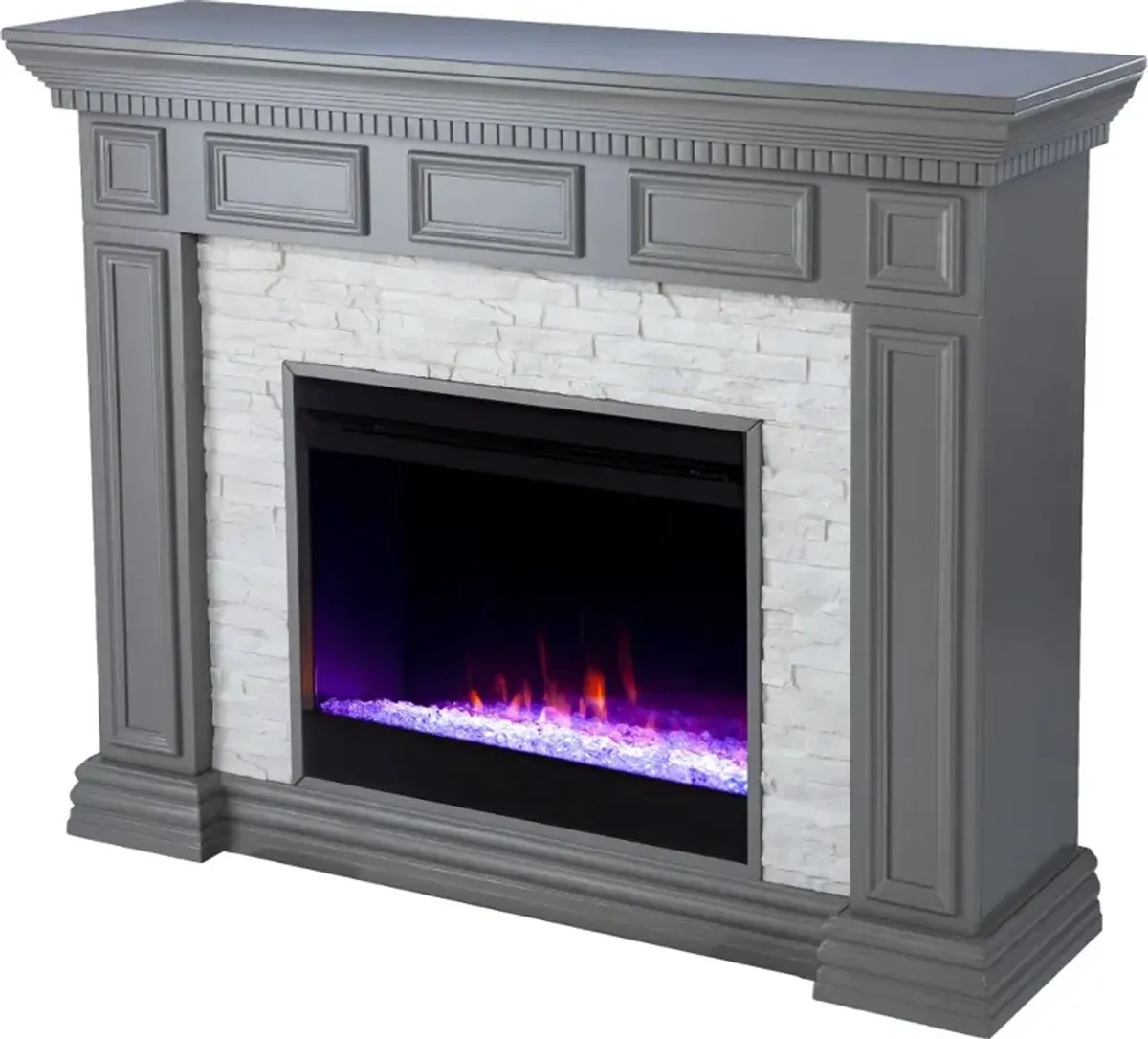 Dakesbury Gray Color Changing Fireplace