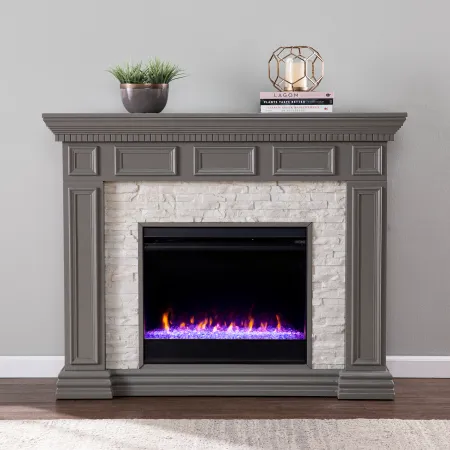 Dakesbury Gray Color Changing Fireplace