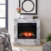 Dendale Faux Marble Touch Screen Fireplace