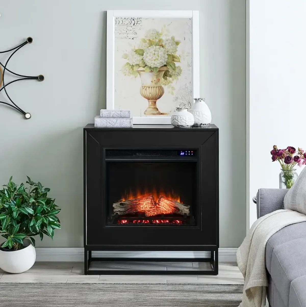 Frescan Black Touch Screen Electric Fireplace