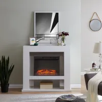 Lirrington Stainless Steel Electric Fireplace