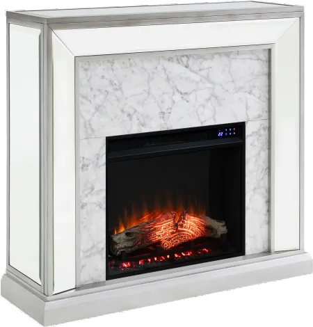 Trandling Silver Mirrored Touch Screen Electric Fireplace