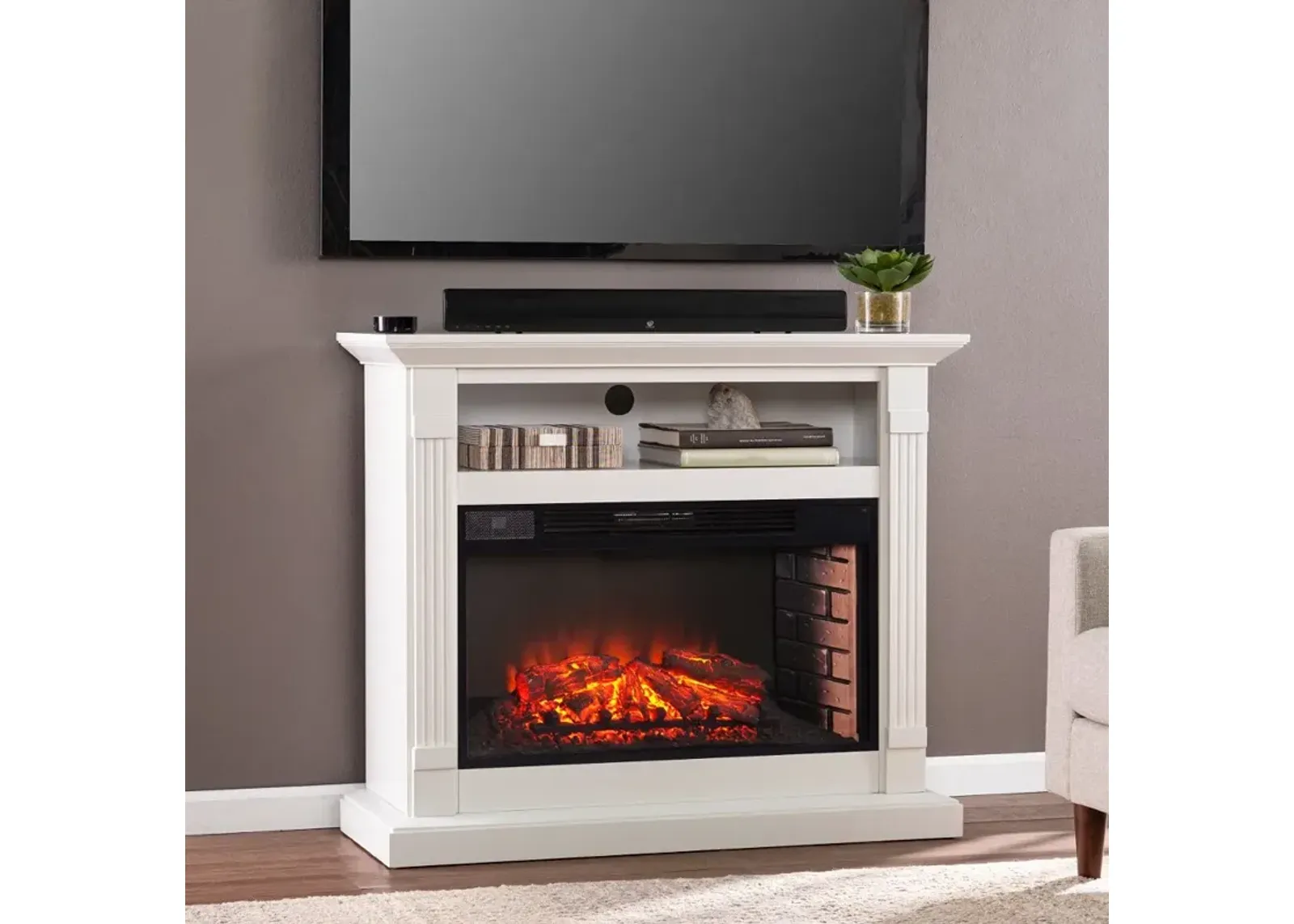 Willarton Gray Widescreen Electric Fireplace Mantel