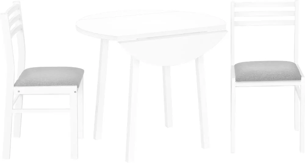 Hadley White 3 Piece Dining Set