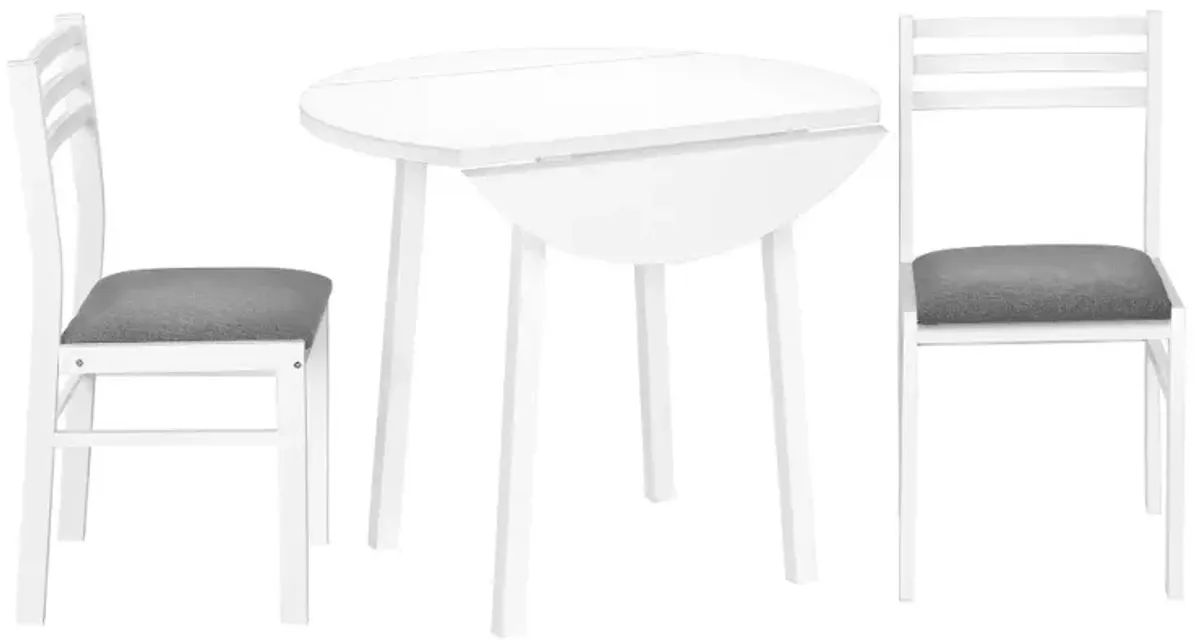 Hadley White 3 Piece Dining Set