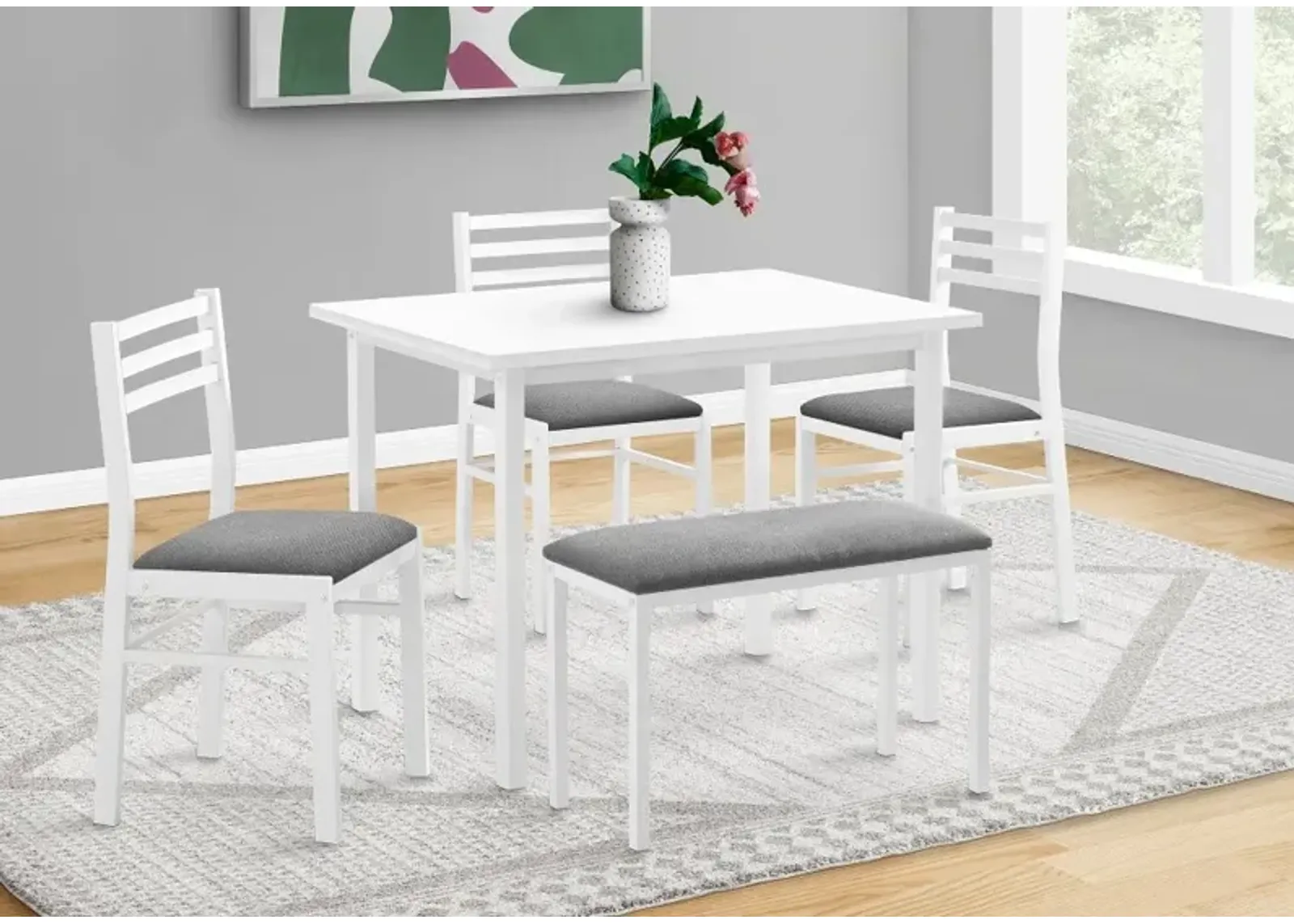 Hadley White 5 Piece Dining Set