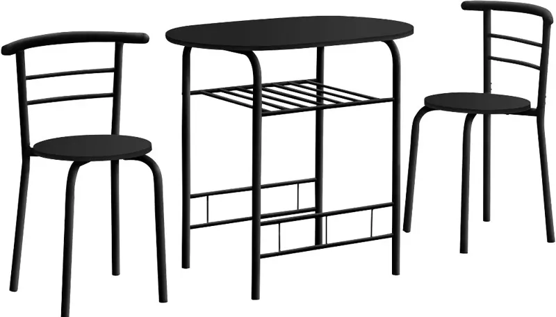 Avery Black 3 Piece Dining Set